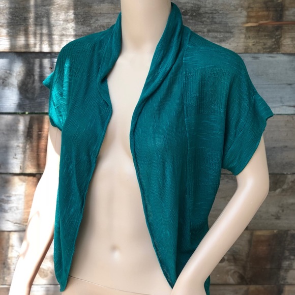 ✨4 for $20✨ Aqua Blue Shrug Sweater - Picture 1 of 8